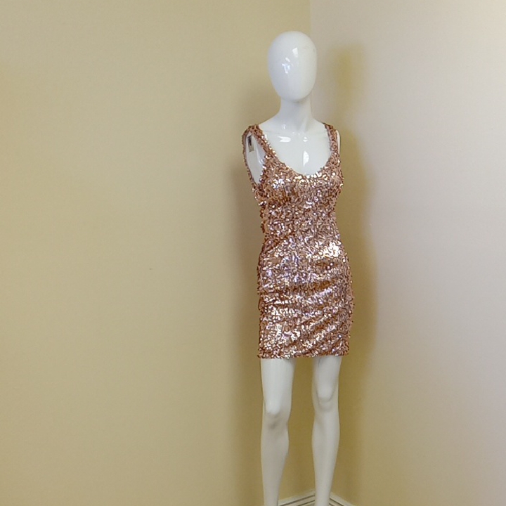 Foreign Exchange Rose Gold Sequin Mini Dress